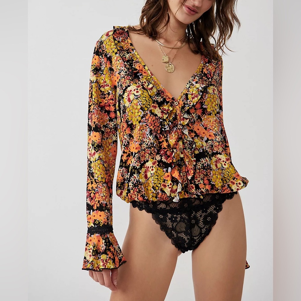 Free People Heat Wave Floral Bodysuit
